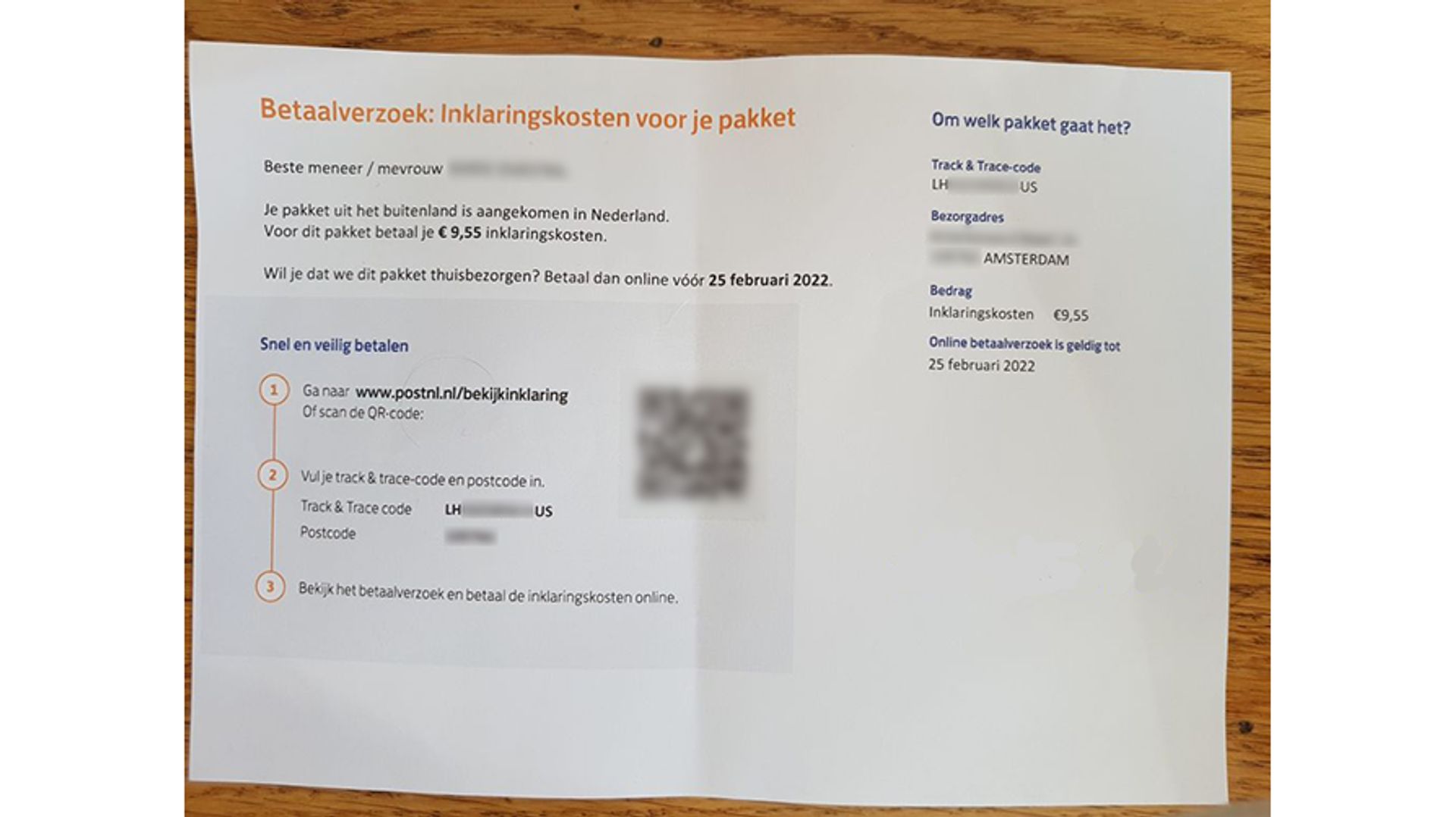Briefje van PostNL met QR-code in brievenbus: dat oplichting? - Kassa -