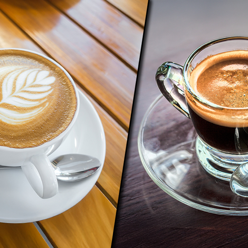 Latte macchiato, espresso of een cappuccino? Verschillende soorten koffie op een rij