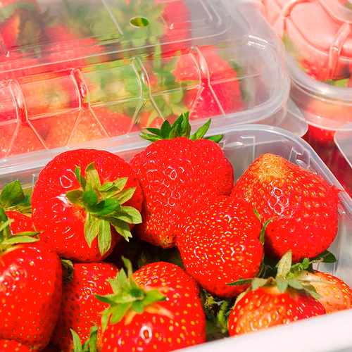 Minder gif gevonden op Hollandse aardbeien in de supermarkt