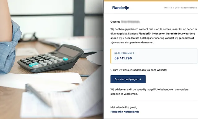 Afbeelding van Oplichters sturen overtuigende phishingmails namens incassobureau Flanderijn