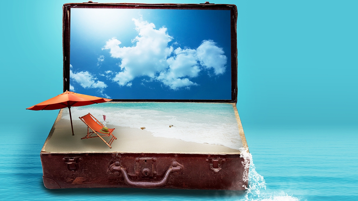 vakantie reisverzekering koffer zon zee strand 1127
