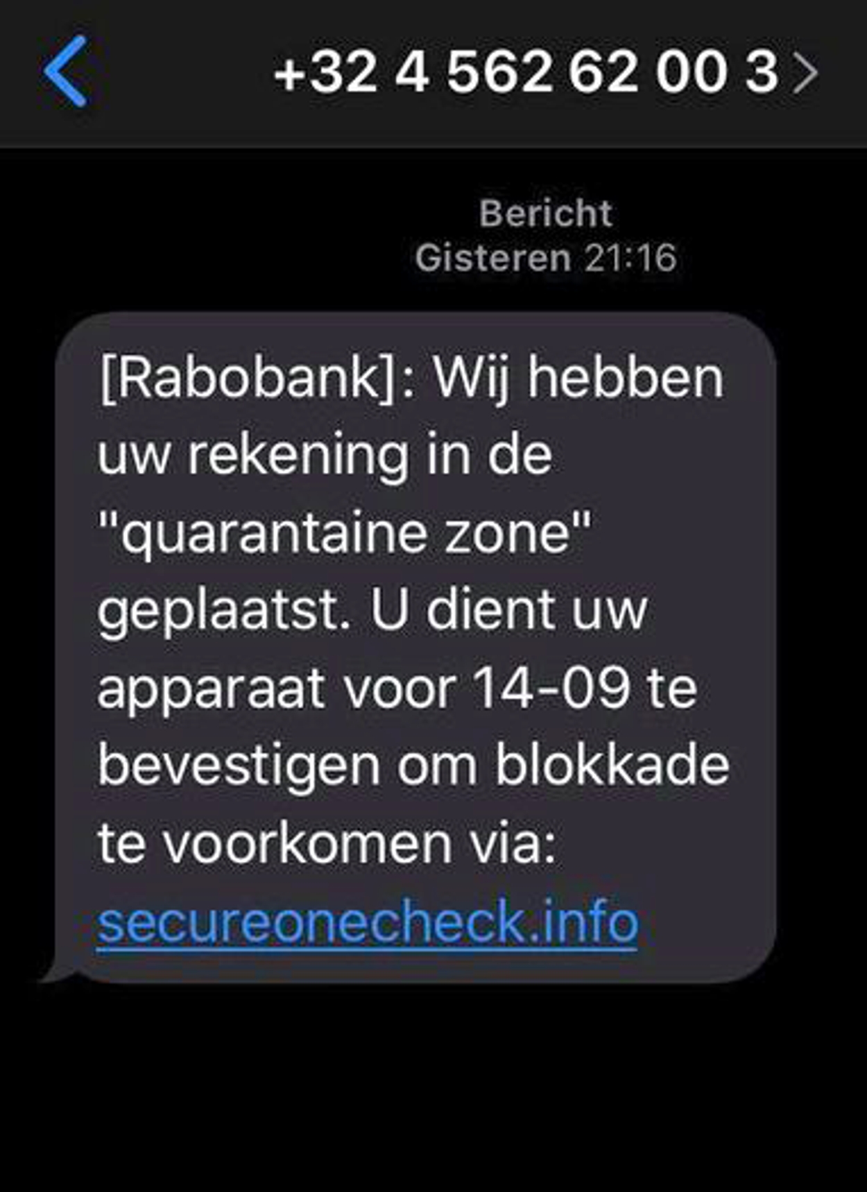 sms phishing rabobank