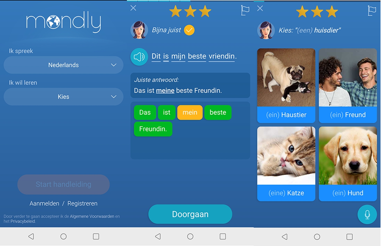 Mondly taalapp screenshot