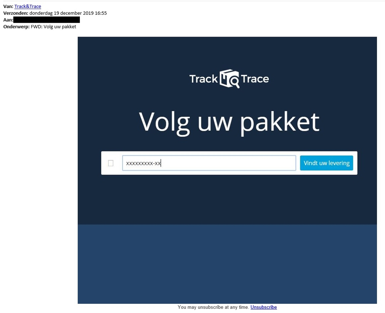 track-trace phishing