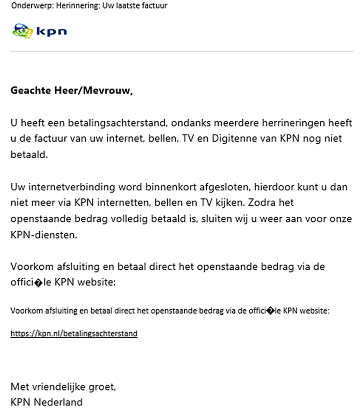 nepmail kpn factuur