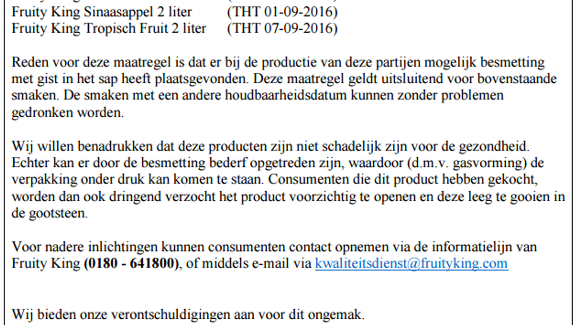 waarschuwing fruity king