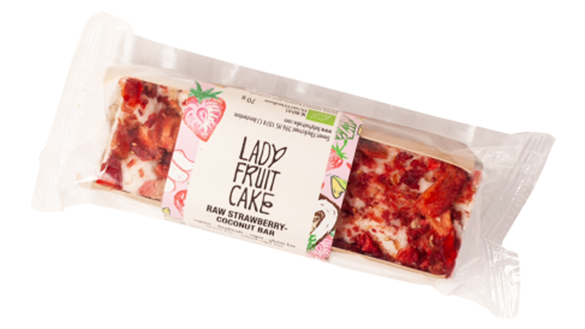 lady fruitcake strawberry coconut bar