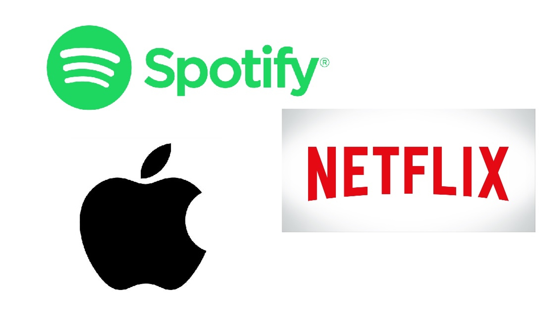 Spotify Apple Netflix logo's