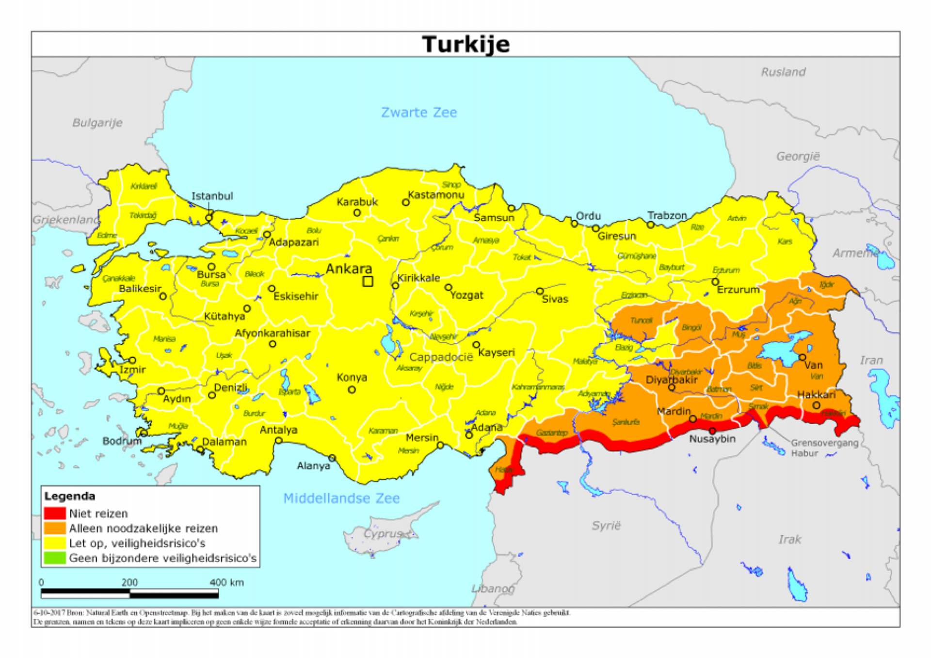 Turkije kaart