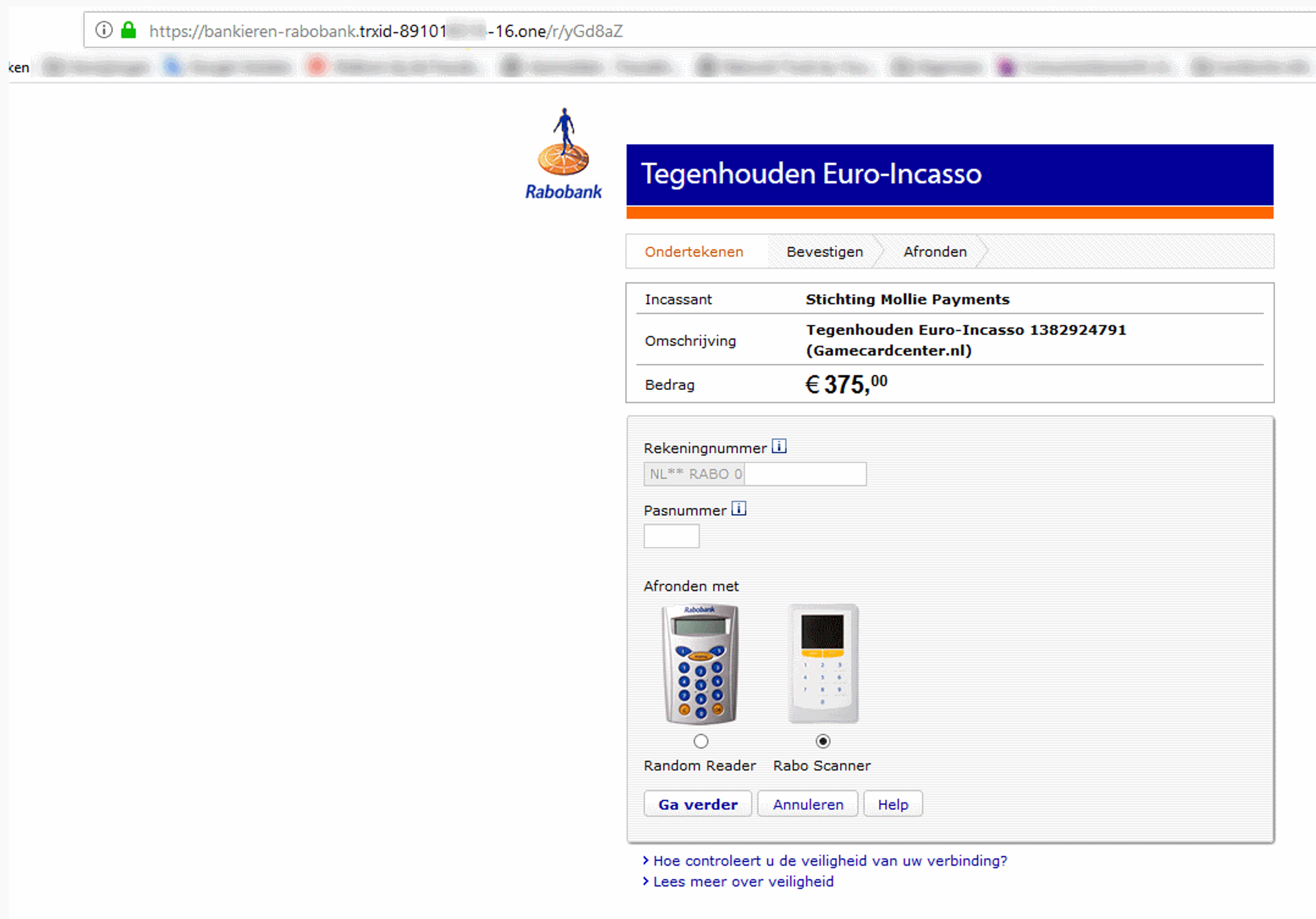 Link Rabobank marktplaats phishing