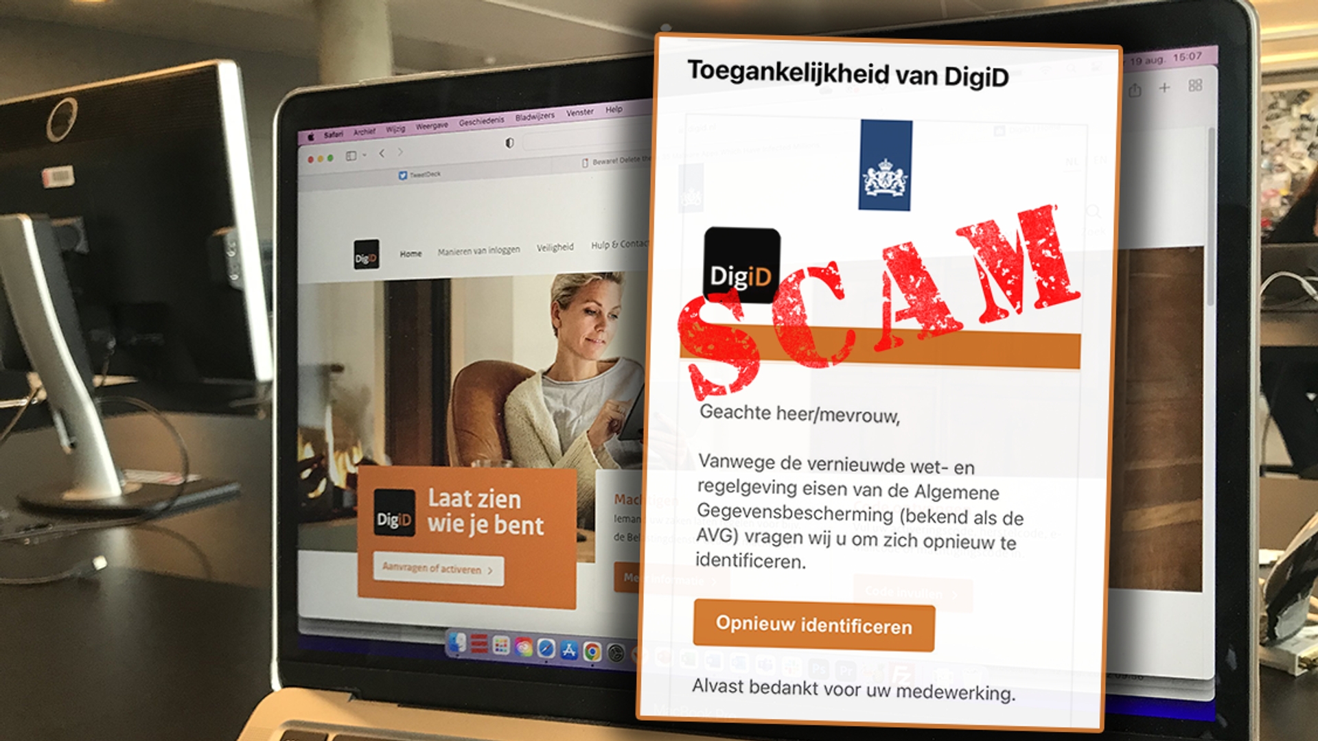 Trap Niet In Valse DigiD-mail: "Opnieuw Identificeren Wegens AVG ...