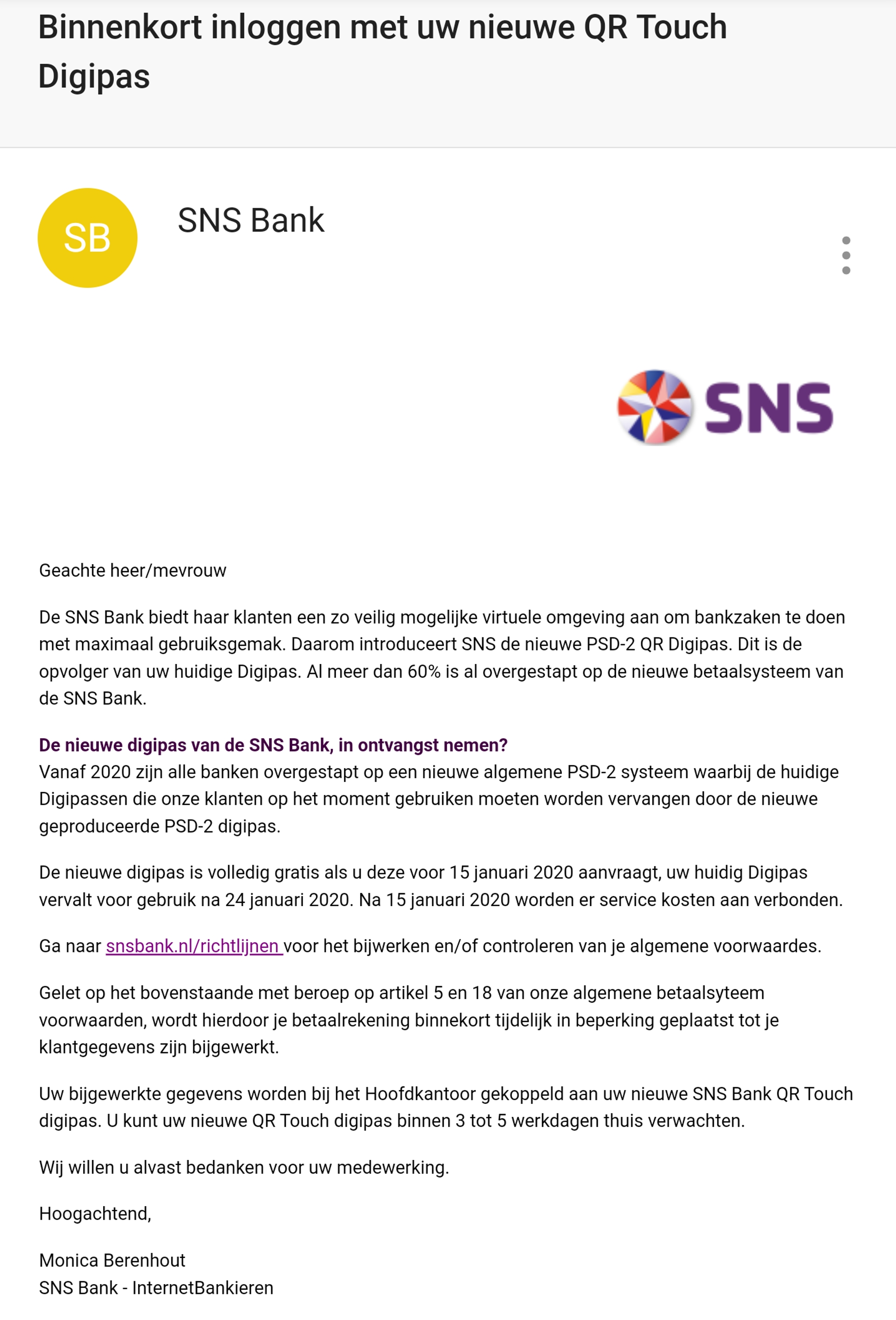 sns bank qr phishing