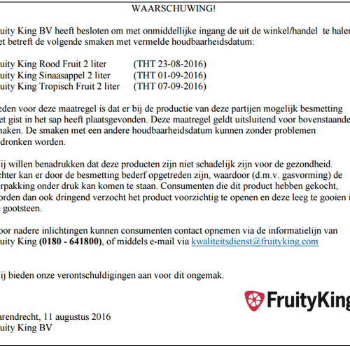 Gistende vruchtensappen terug uit winkel