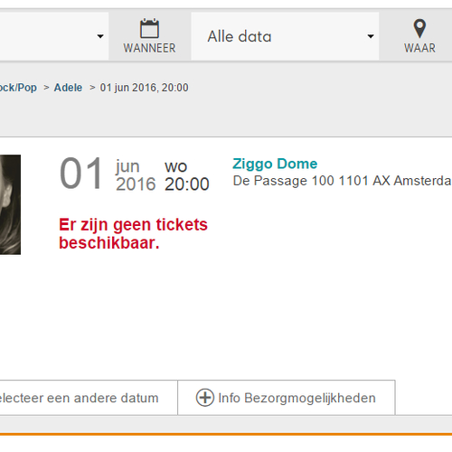 Gekte rond kaartjes Adele op internet