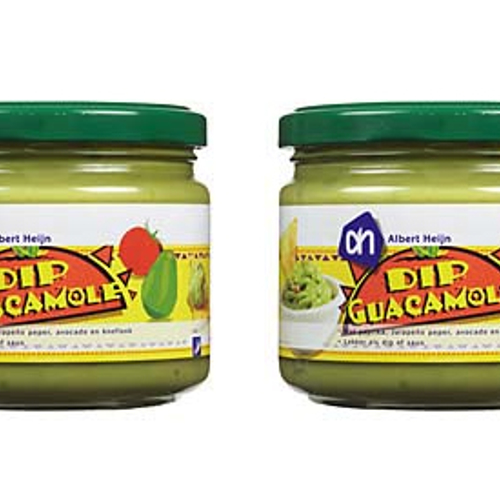 Geen echte avocado in guacamole dip Albert Heijn