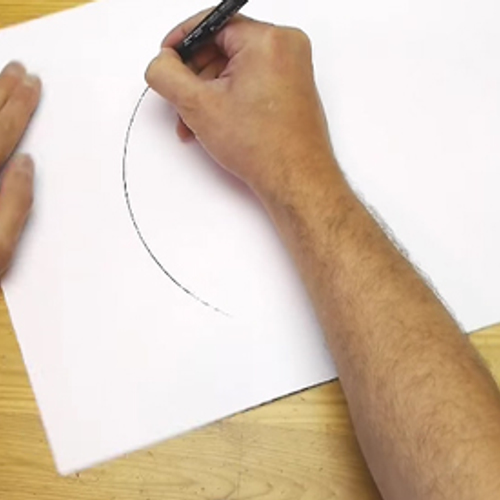 Zonder hulpmiddelen een perfecte cirkel tekenen