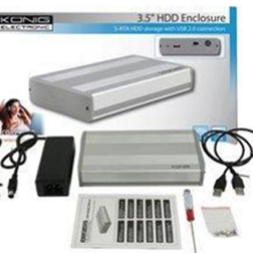 Veiligheidswaarschuwing KÖNIG 3.5” HDD behuizing en adapter
