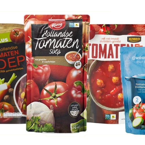 Tomatensoep Jumbo, Lidl, PLUS, COOP én Hoogvliet bevatten mogelijk plastic