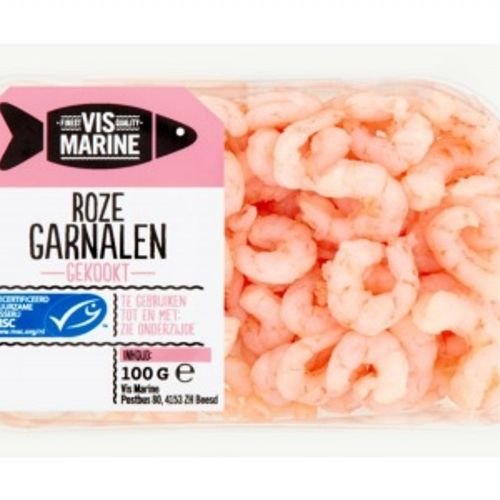 Afbeelding van Veiligheidswaarschuwing Vis marine roze garnalen